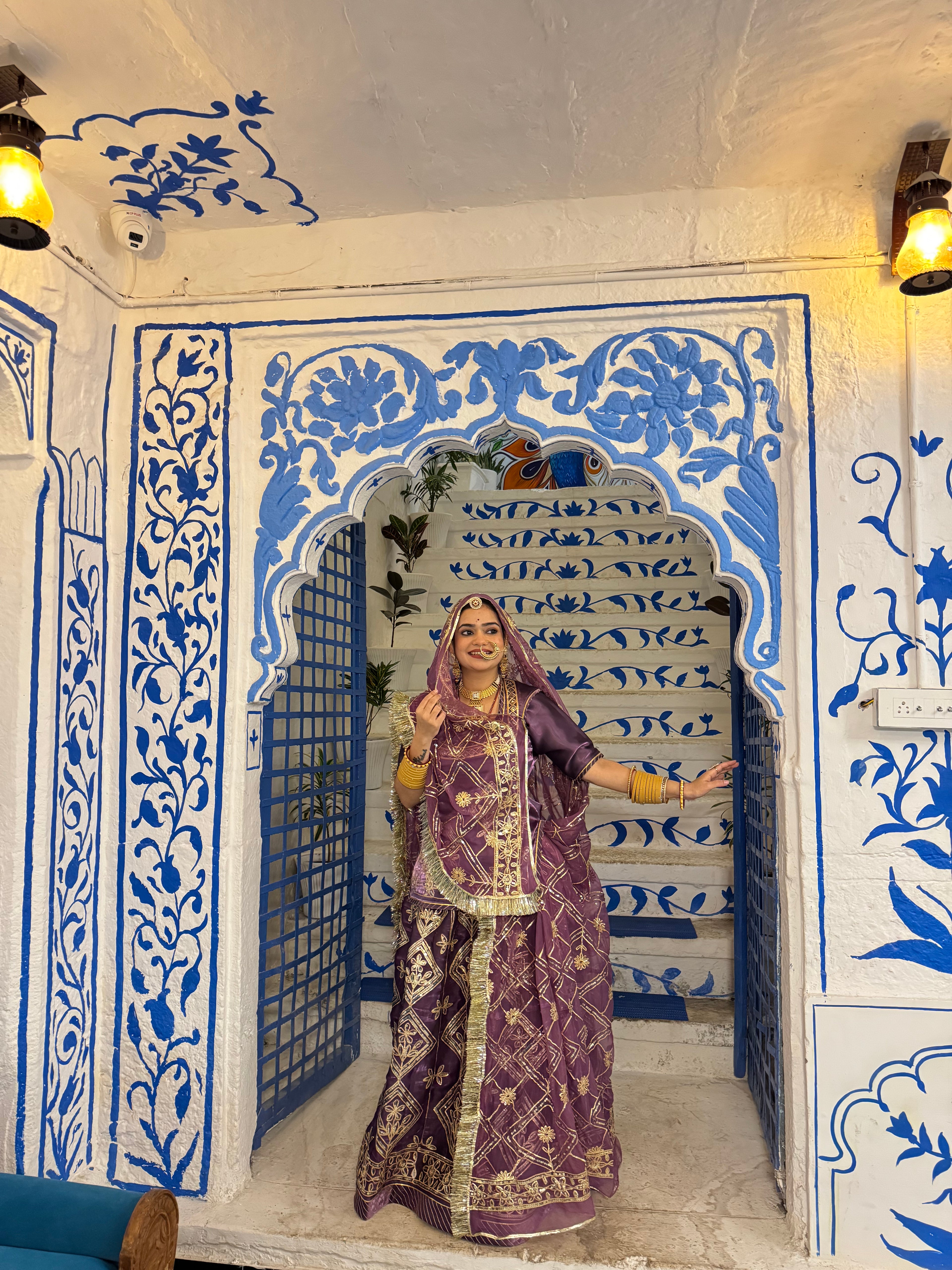 Bindani Lavender Luxe: Tissu Suit with Timeless Gota Patti Elegance