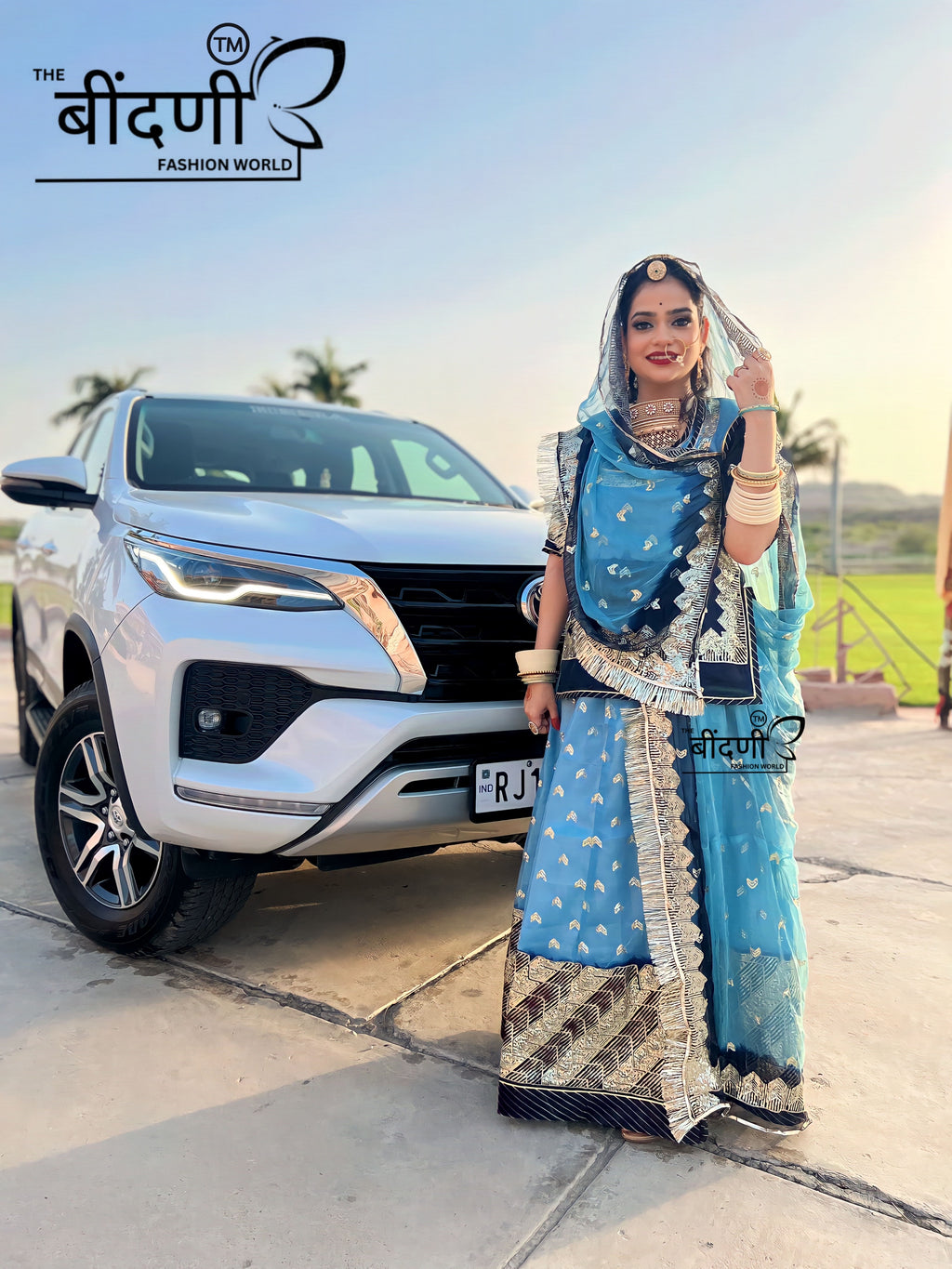 Megh Malhar - Organza Suit with Hamrai Odhna