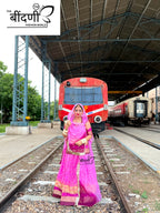 Graceful Pink Organza Poshak with Banarasi Border Detailing