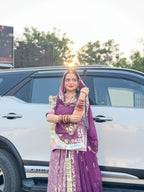 Royal Amethyst - Chanderi Shimmer Suit with Hamrahi Odhna