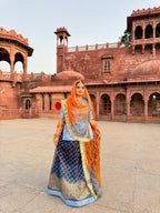 Sapphire Sunrise - Tissue Suit  With Contrast Odhni