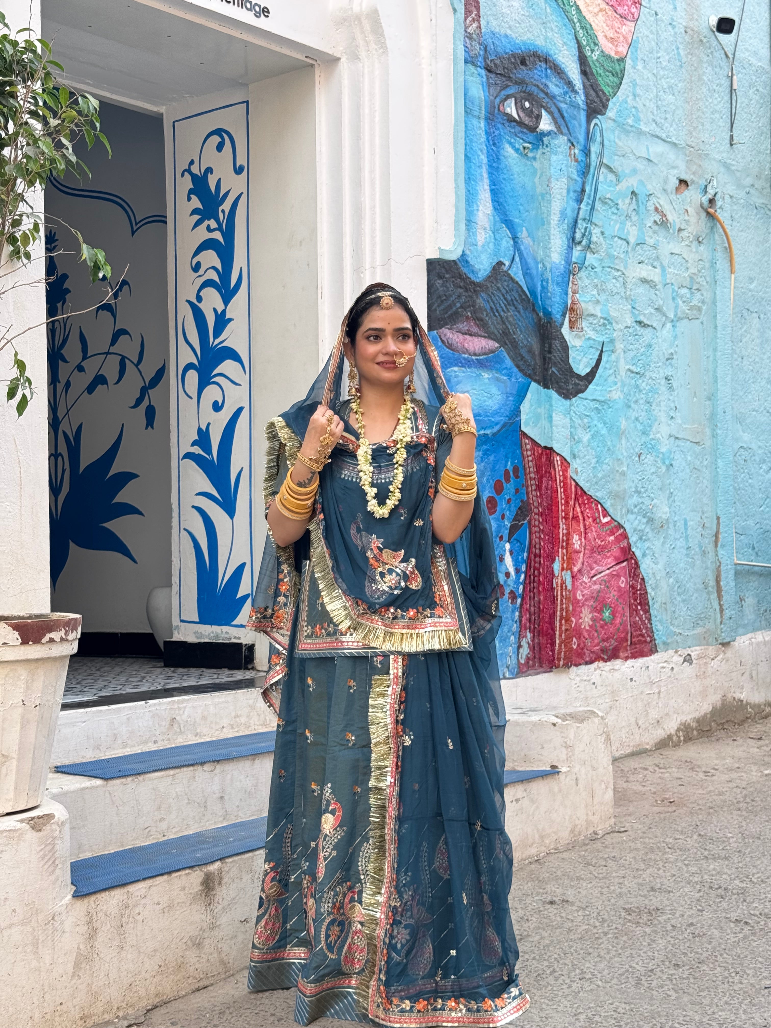 Mayuri Elegance - Chanderi Suit With Hamrahi Odhna