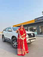 Scarlet Silhouettes: Velvet Poshak For The Discerning Soul