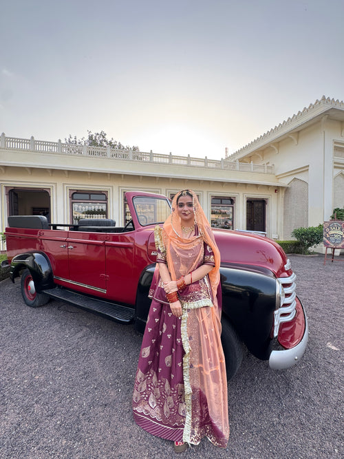 Rajwadi Roop - Satin Suit With Hamrahi Odhna