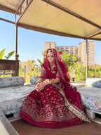 The Crimson Curve - Velvet Poshak