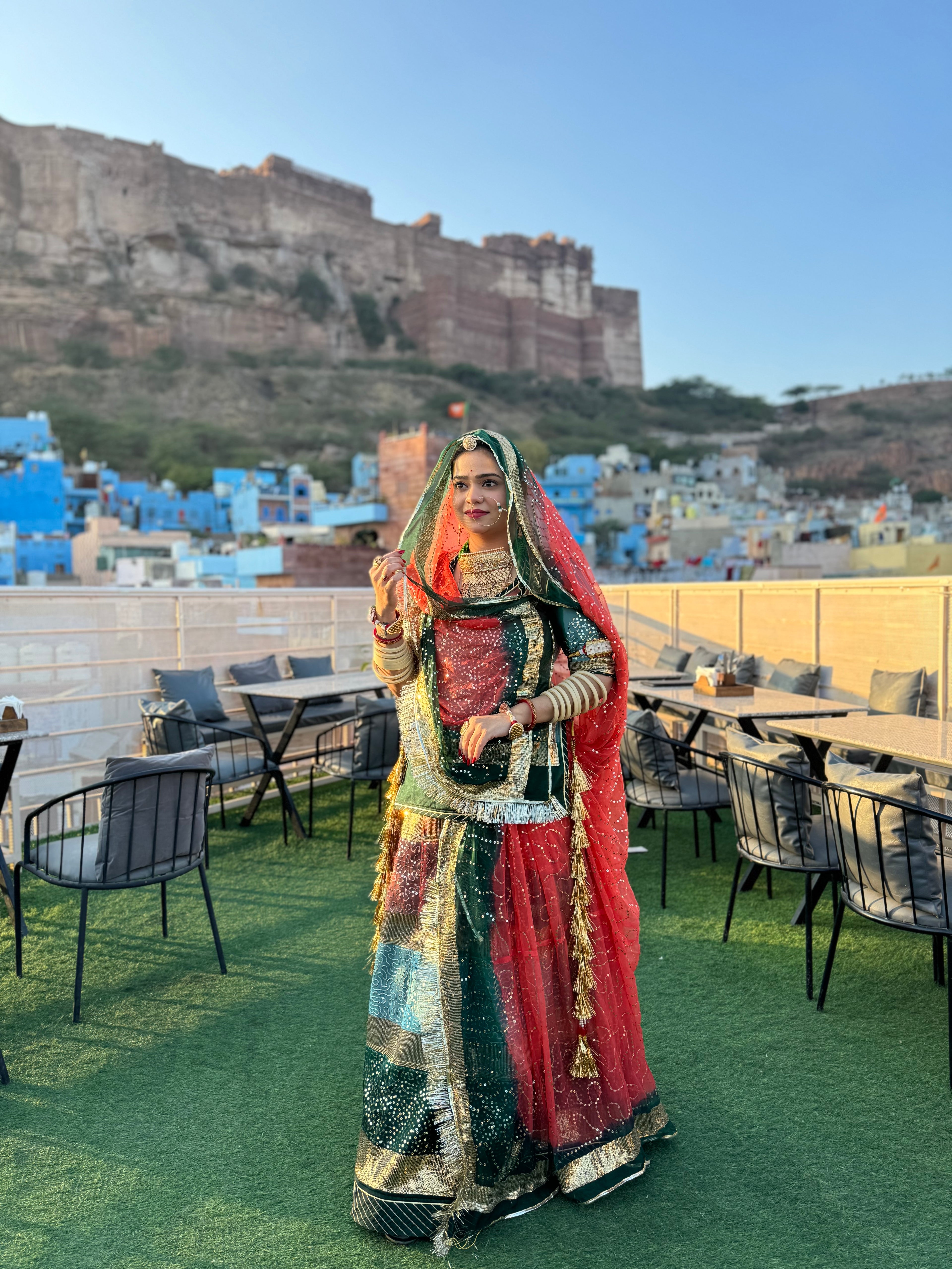 Veloura Vogue - 5 Colour Tissue suit with hamrai odhna