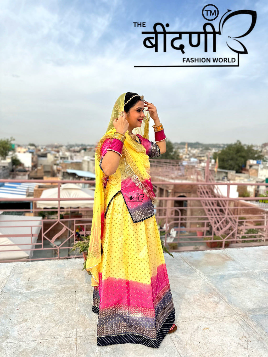Sunehri Noor - Organza Two-Tone Sequence Poshak