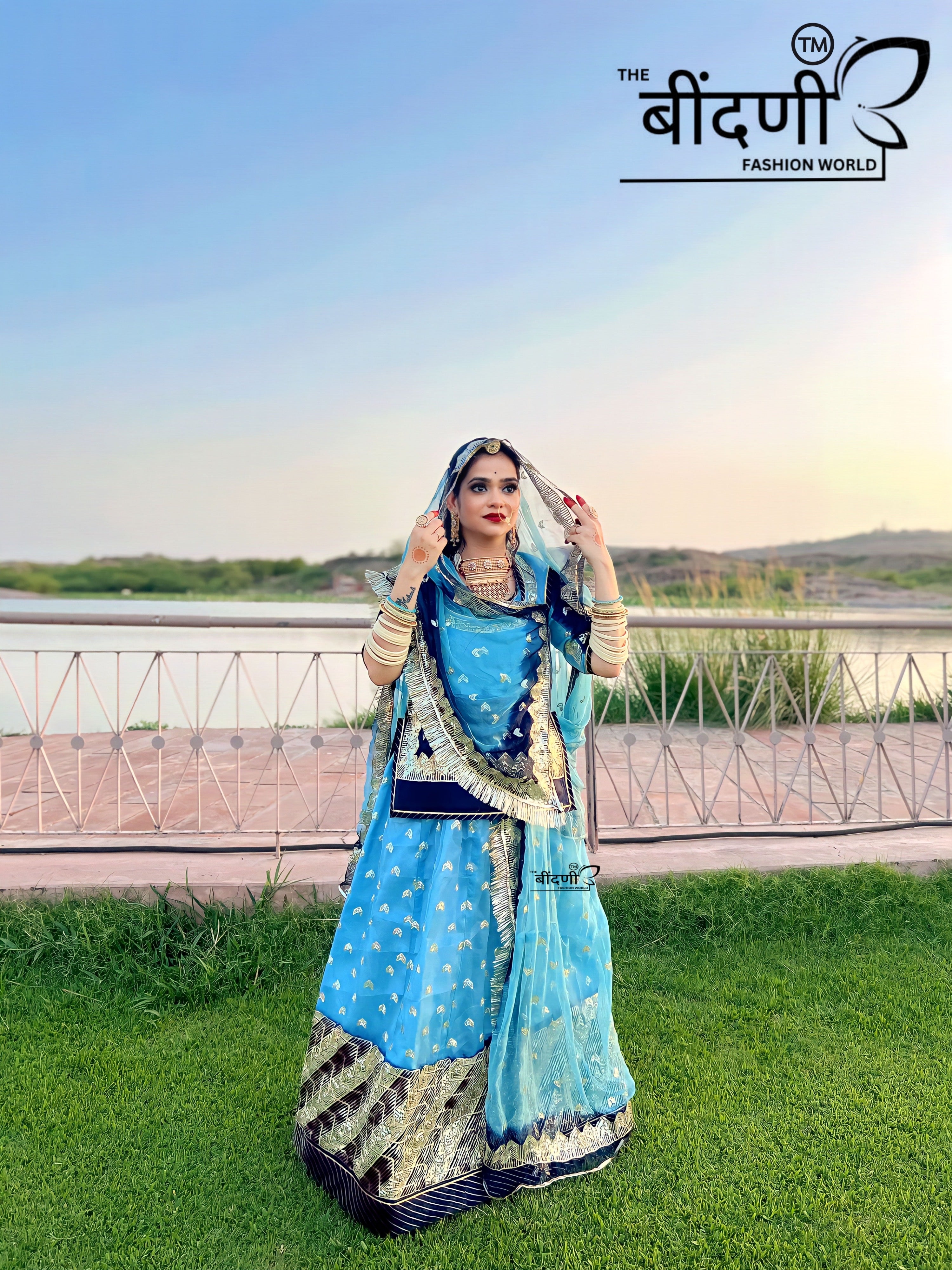 Megh Malhar - Organza Suit with Hamrai Odhna