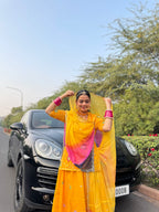 Gleaming Consort Wrap - Chanderi Suit With Hamrahi Odhna