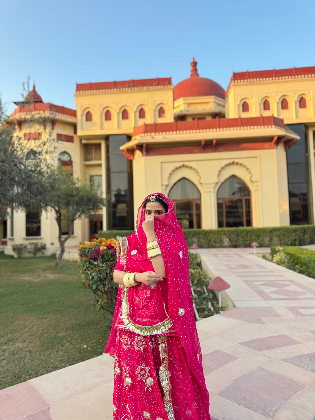 Gulnaar - Upada Fabric Suit with Hamrahi Odhna