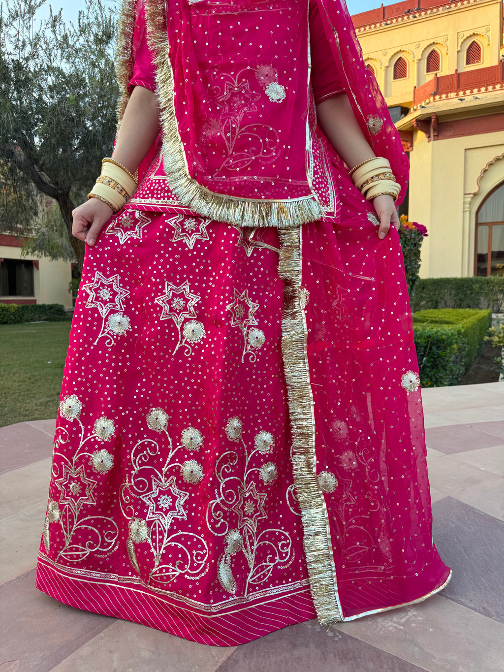 Gulnaar - Upada Fabric Suit with Hamrahi Odhna