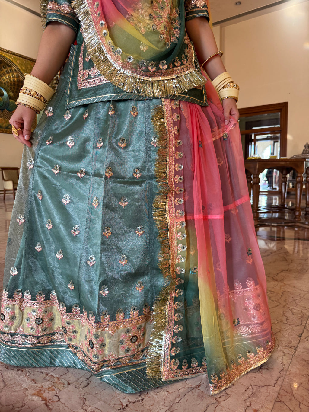 Royal Sheer - Net Suit With Hamrahi Odhna