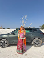 Aurora Radiance -  Shimmer Suit With Hamrahi Odhna