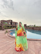 Bindani Tri-Tone Elegance: Organza Poshak in Three Stunning Colors