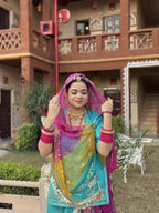 Bindani Grace in Firozi: The Vibrant 5-Color Odhna Ensemble