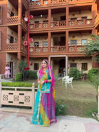 Bindani Grace in Firozi: The Vibrant 5-Color Odhna Ensemble