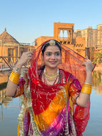 Bindani Ethereal Harmony: The Multicolor Organza Poshak