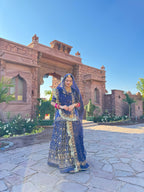 Bindani Royal Grace: Blue Satin Poshak