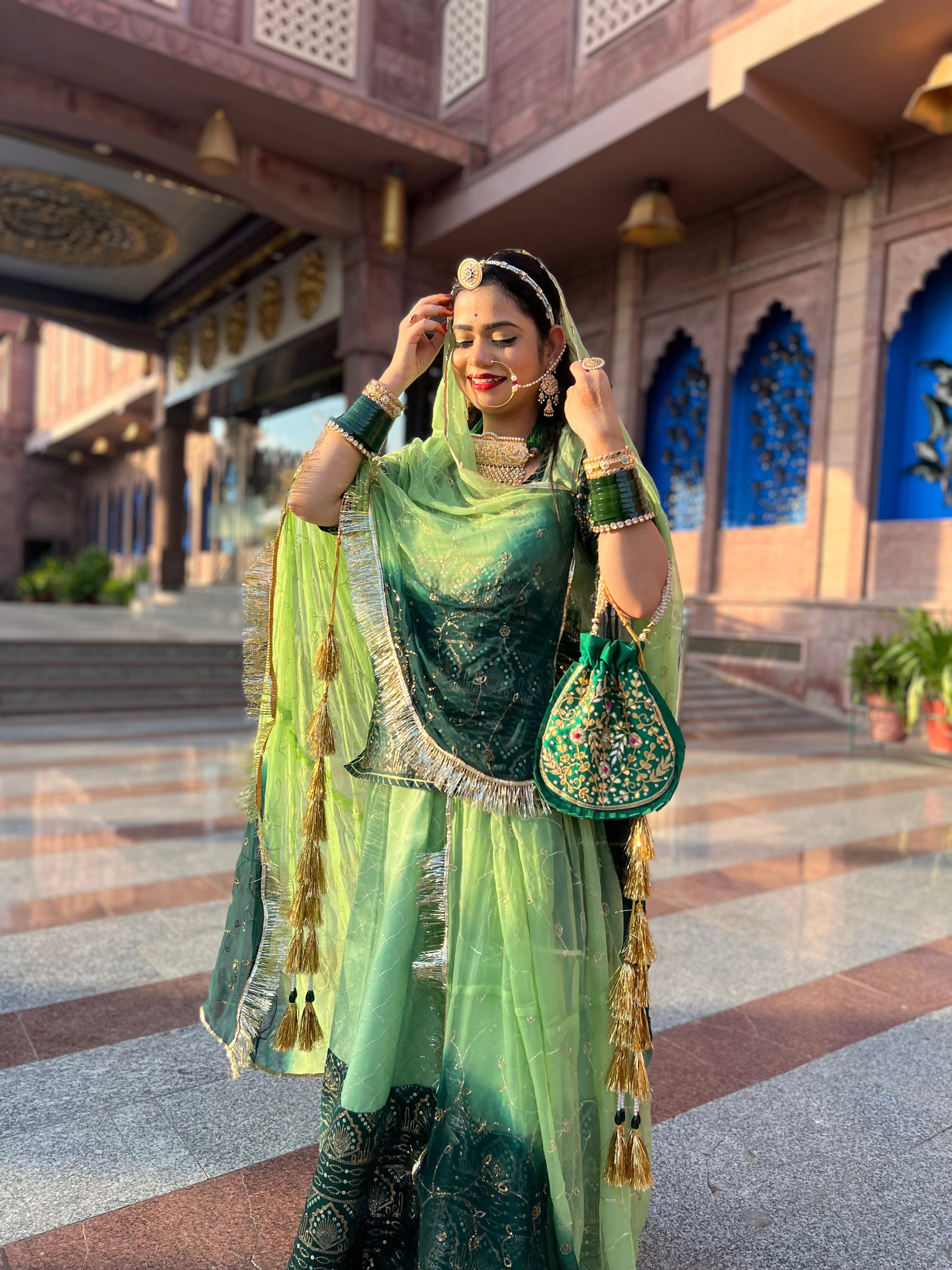 Emerald Elegance: The Pista-Colored Ensemble
