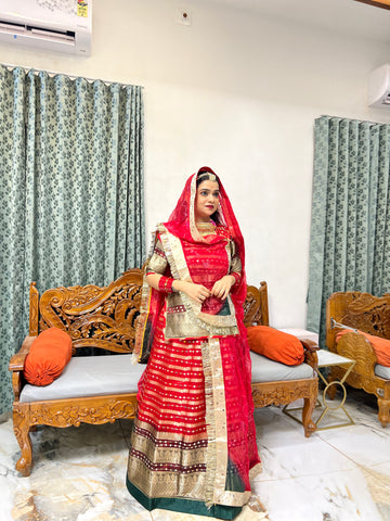 Orgenza Silk Rajputi Poshak with Zari Work(Semi stich)