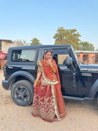 Mocha Veil - Chikoo Colour Imported Net Poshak with Tora Odhna