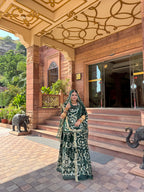 Bindani Lush & Lustrous: Green Poshak with Gota Embellishments