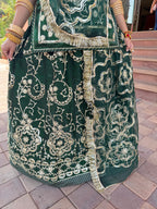 Bindani Lush & Lustrous: Green Poshak with Gota Embellishments