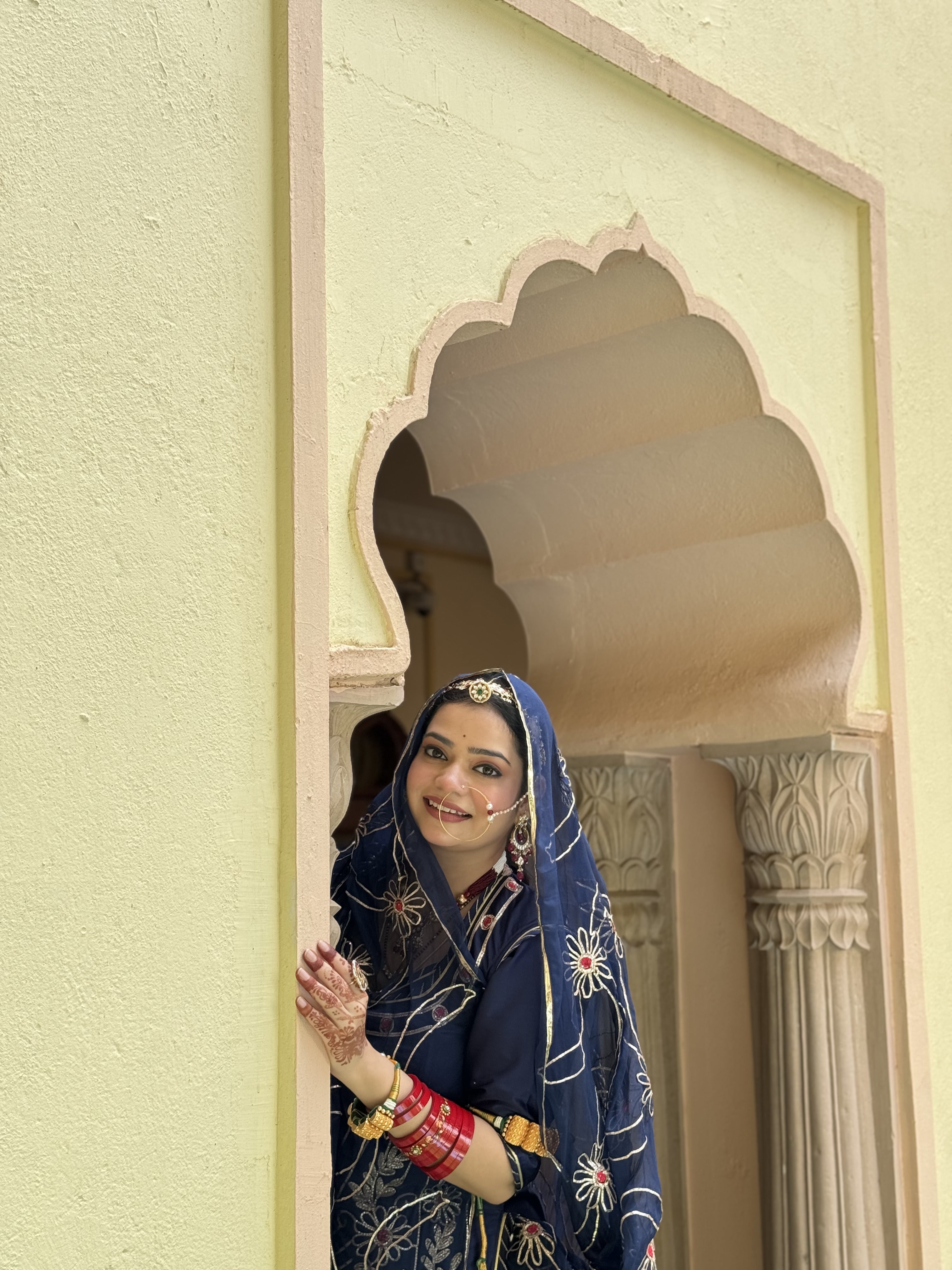 Elegant Blue Satin Gota Poshak: A Royal Blend of Tradition and Glamour