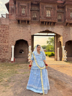 Bindani Sapphire Charm: Blue Net Poshak with Net Odhna