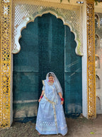 Bindani Serene Charm: Sky Blue Net Poshak