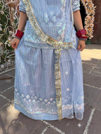 Bindani Serene Charm: Sky Blue Net Poshak