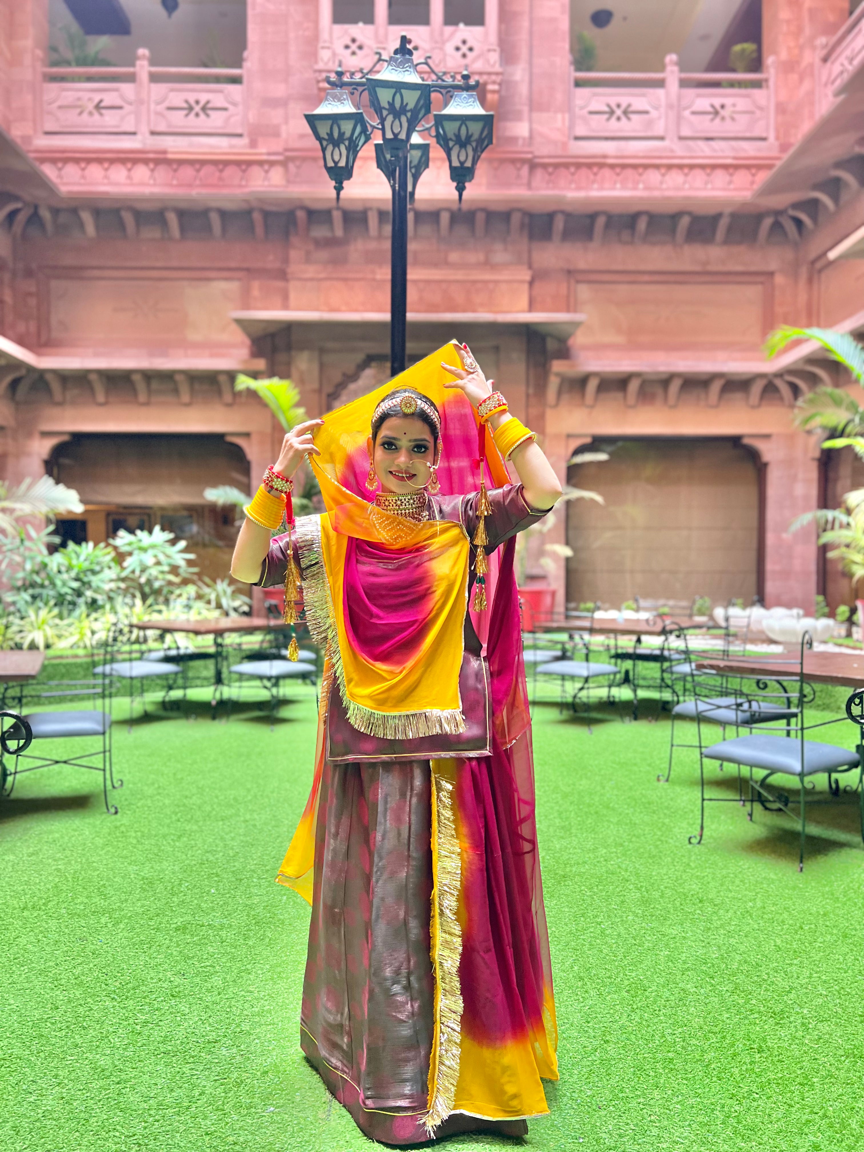 Vino Royale: Crafting an Exquisite Wine-Colored Fabric Poshak