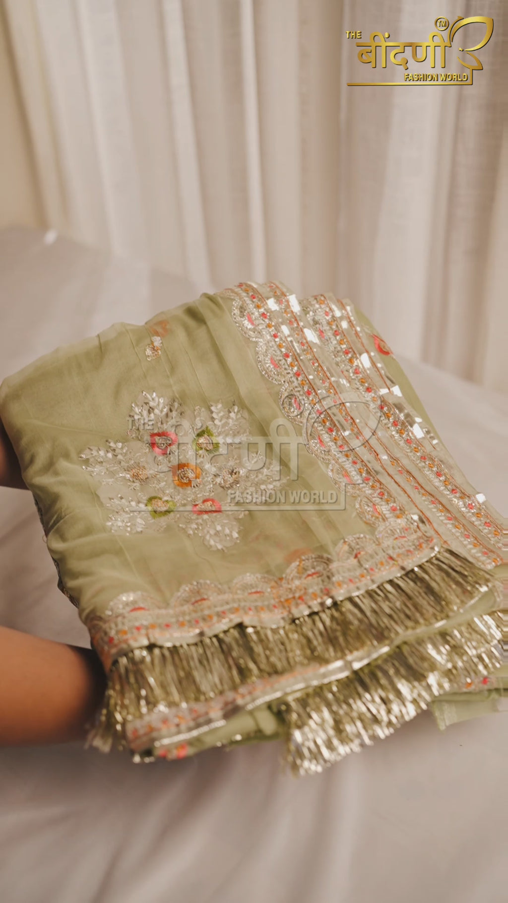 Mehreen – The Graceful Bloom : Light Jimmy Choo Suit With Hamrahi Odhna