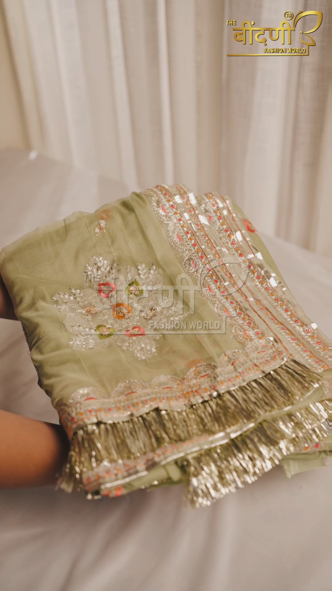Mehreen – The Graceful Bloom : Light Jimmy Choo Suit With Hamrahi Odhna