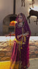 Golden Vineyard: Satin Poshak in Wine Hue Adorned with Gilded Sequence(Semi stich)