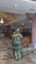 Bindani Lush & Lustrous: Green Poshak with Gota Embellishments