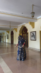 Elegant Blue Satin Gota Poshak: A Royal Blend of Tradition and Glamour