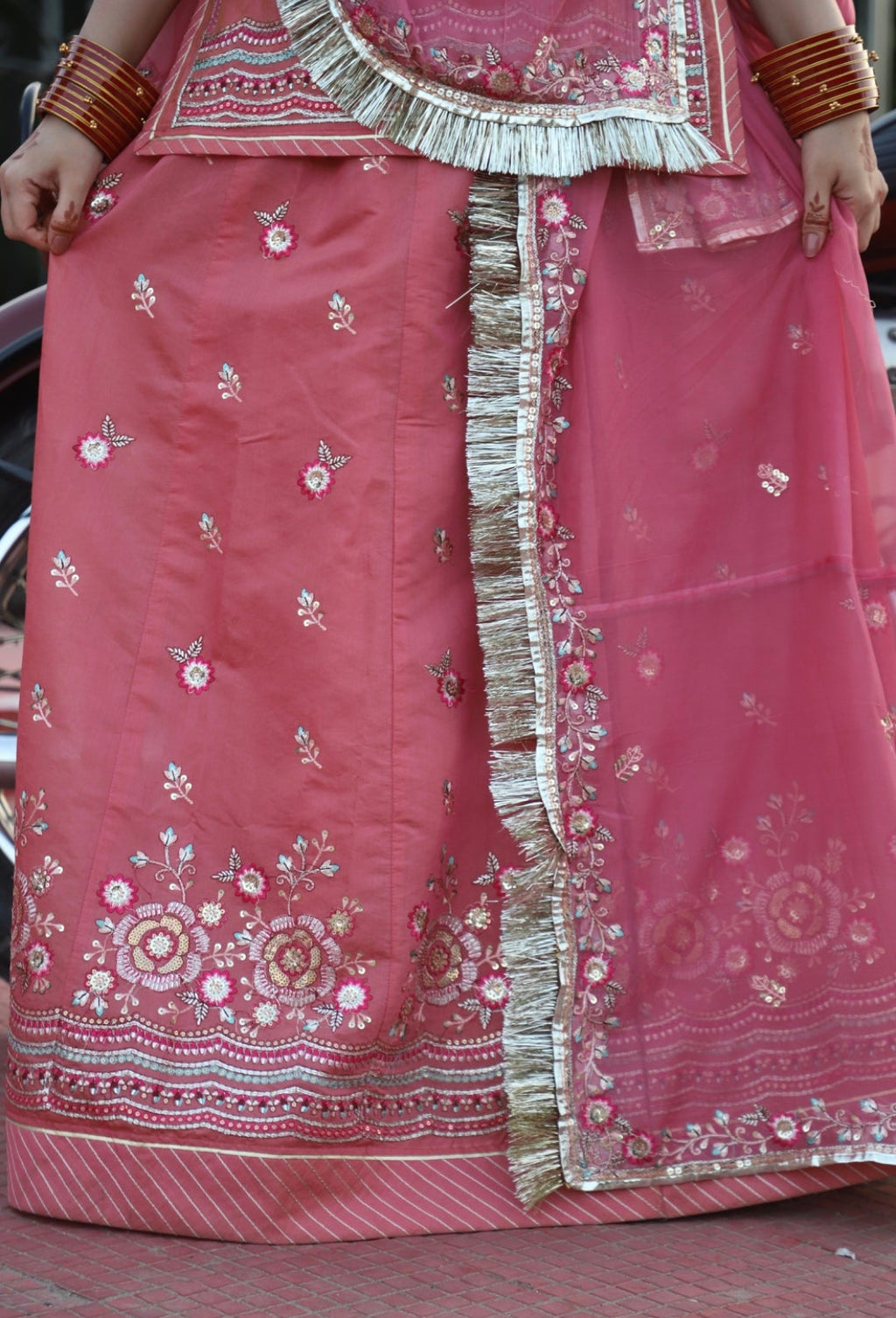 Rajwadi Gulab - Shinning Chanderi Suit With Hamrahi Odhna