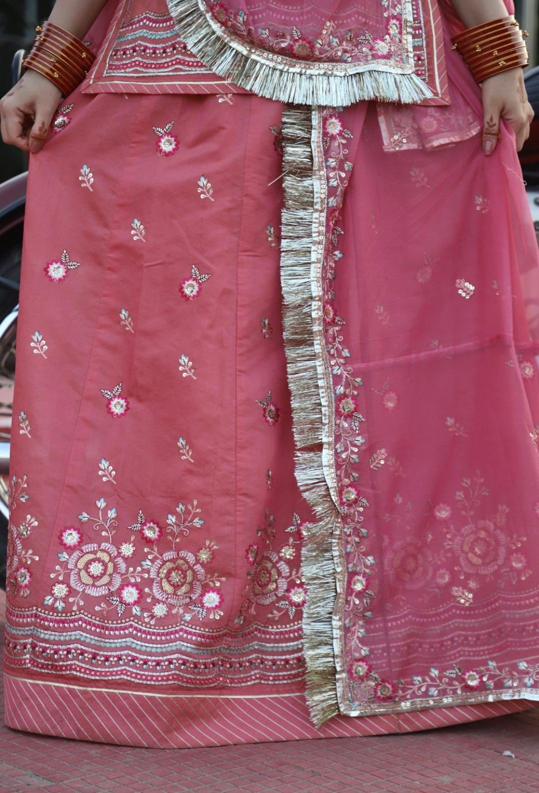 Rajwadi Gulab - Shinning Chanderi Suit With Hamrahi Odhna