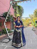 Neelam-Elegance : Dark Tissue Suit With Hamrahi Odhna