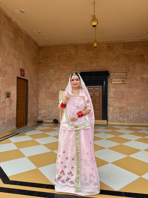 Gulabi Nazakat Suit - Light Tissue Suit With Hamrahi Odhna