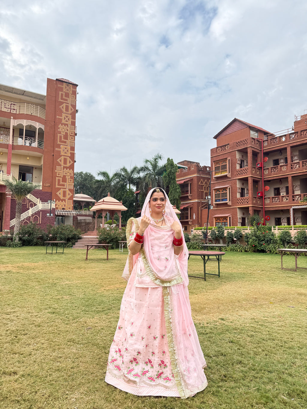 Gulabi Nazakat Suit - Light Tissue Suit With Hamrahi Odhna