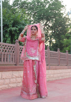 Rajwadi Gulab - Shinning Chanderi Suit With Hamrahi Odhna