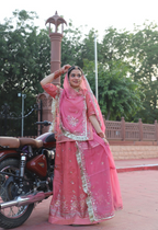 Rajwadi Gulab - Shinning Chanderi Suit With Hamrahi Odhna